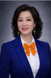 cindy lam orange bow tie