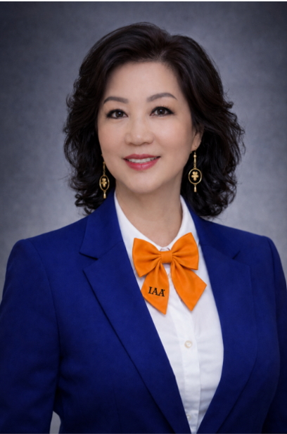 cindy lam orange bow tie